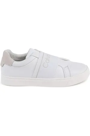 Calvin Klein Skor, Dam, 40 EU, Läder, Vit Läder Sneaker Minimalistisk Design