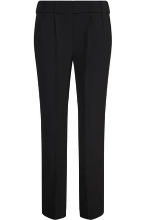 Brunello Cucinelli Byxor, Dam, XL, Svarta Slim-Fit Sidenbyxor