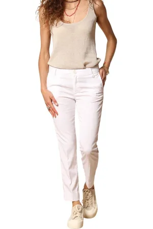 Masons Byxor, Dam, XL, Elegant Vit Chino Capri Byxor