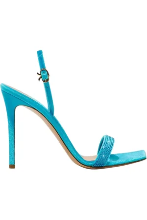 Gianvito Rossi Skor, Dam, 39 EU, Läder, Turkos Kristall Stilettsandaler