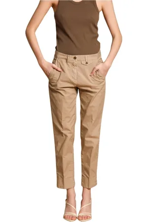 Masons Byxor, Dam, S, Bomull, Khaki Morot Passform Chino Byxor