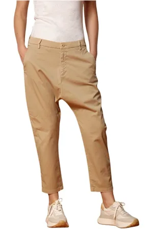 Masons Byxor, Dam, S, Bomull, Khaki Morot Passform Chino Byxor