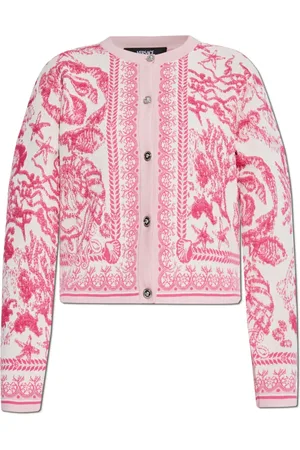 VERSACE Stickade tröjor & koftor, Dam, XS, Cardigan med Barocco mönster