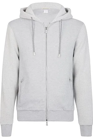 ELEVENTY Sweatshirts & Hoodies, Herr, XL, Bomull, Cashmere Hoodie Full Zip Jersey