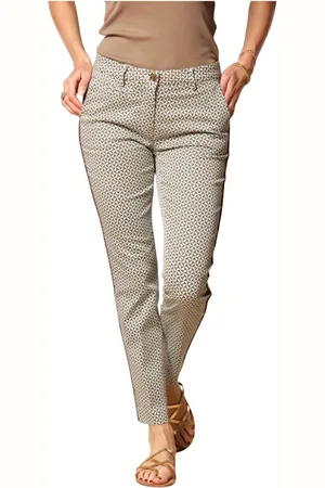 Masons Byxor, Dam, L, Bomull, Chino Byxor med Geometriskt Mönster och Slim Fit