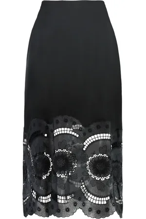 Stella McCartney Kjol, Dam, 2Xs, Bomull, Broderie Anglaise Satin Midi Kjol