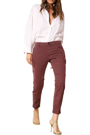 Masons Byxor, Dam, 2Xs, Bomull, Slim Fit Cargo Byxor Bordeaux