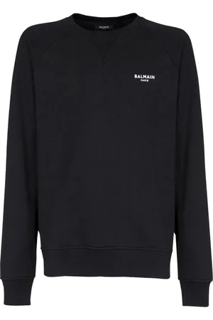 Balmain Sweatshirts & Hoodies, Herr, M, Bomull, Paris Flocked Sweatshirt