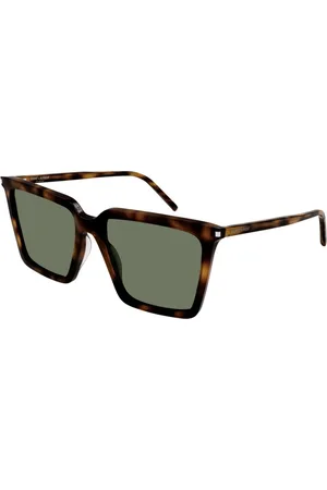 Saint Laurent Accessoarer, Dam, ONE Size, Klassiska solglasögon i Havana/Grön