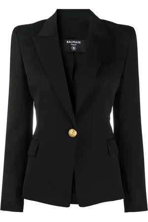 Balmain Jacka, Dam, S, Lyxig Svart Ull Blazer