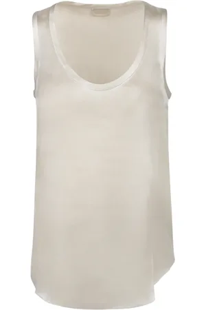 Brunello Cucinelli Topp, Dam, XL, Elegant Ärmlös Sidens Top