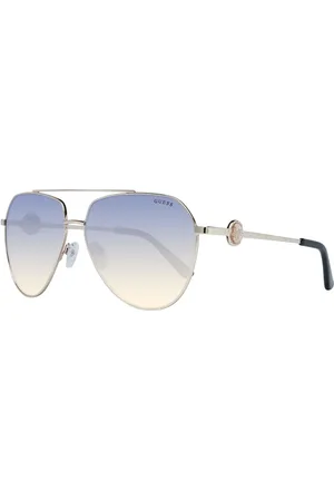 Guess Accessoarer, Dam, ONE Size, Guld Kvinnor Aviator Solglasögon