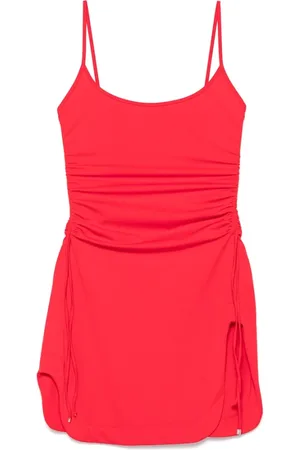 The Attico Klänning, Dam, 2Xs, Kardinalröd Klänning med Scoop Neck