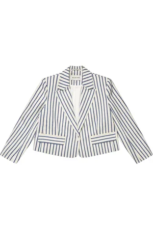 Munthe Jacka, Dam, 2Xs, Bomull, Elegant Blårandig Blazer
