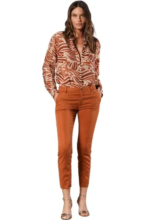 Masons Byxor, Dam, M, Bomull, Slim Fit Capri Chino Byxor