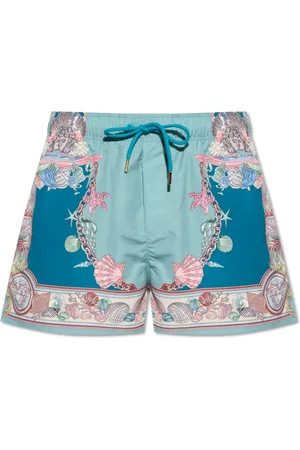 VERSACE Badkläder, Herr, 2Xl, Polyester, Badshorts med Coral Theatre-tryck
