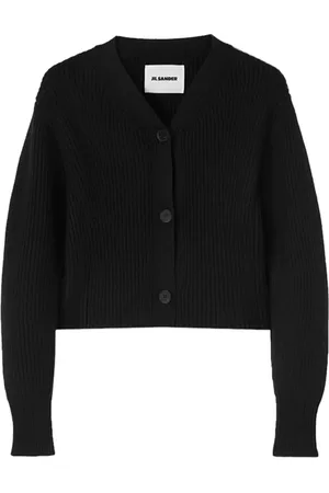 Jil Sander Stickade tröjor & koftor, Dam, XS, Crop Cardigan Sweater