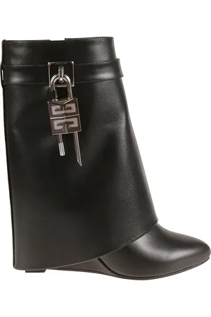 Givenchy Skor, Dam, 37 1/2 EU, Läder, Svarta Shark Lock Ankelboots