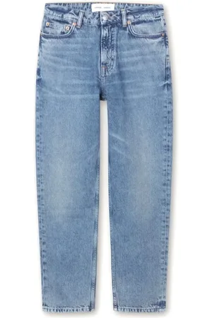 Samsøe Samsøe Jeans, Dam, W27, Bomull, Regular fit cropped jeans i blå