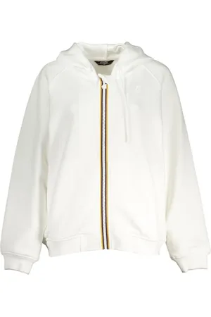 K-Way Sweatshirts & Hoodies, Dam, M, Vit Huvtröja med Dragkedja