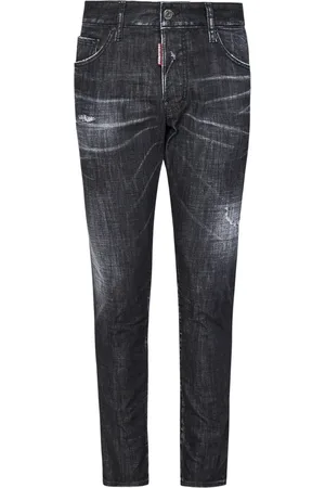 Dsquared2 Jeans, Herr, XL, Bomull, Svarta Slim Fit Skater Jeans