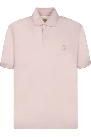 Brunello Cucinelli Topp, Herr, XL, Bomull, Rosa Polotröja Klassisk Stil