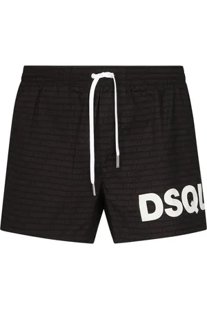 Dsquared2 Badkläder, Herr, L, Läder, Svart Havskläder Boxer Midi