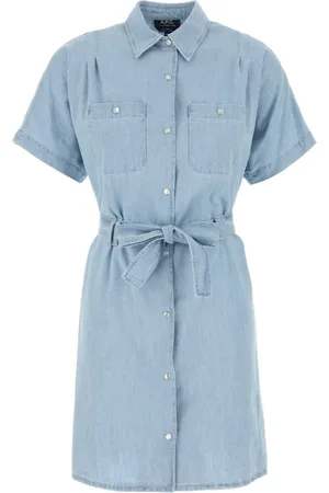 A.P.C. Klänning, Dam, XS, Denim, Denim Suzanne Skjortklänning