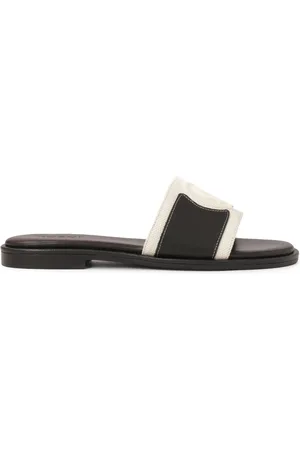 Kazar Skor, Dam, 38 EU, Läder, Platta flip-flops i läder och tyg