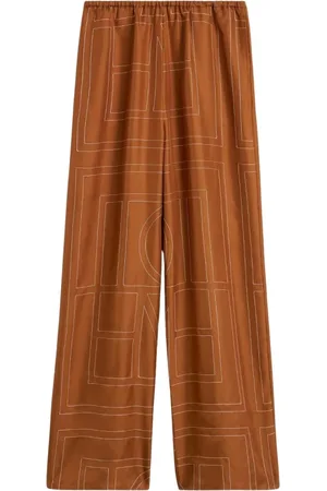 Totême Byxor, Dam, L, Läder, Silke Monogram PJ Byxor