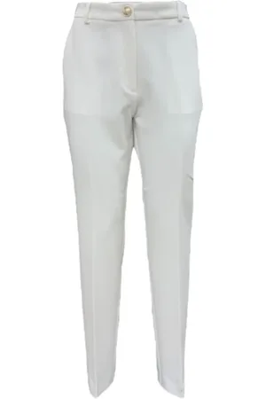 Guess Byxor, Dam, XL, Klassiska vita slim fit-byxor i twill