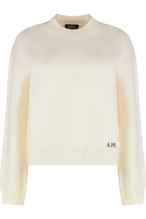A.P.C. Stickade tröjor & koftor, Dam, S, Räfflad stickad crew-neck ulltröja