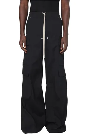 Rick Owens Byxor, Herr, M, Bomull, Svarta Cargo Byxor för Män