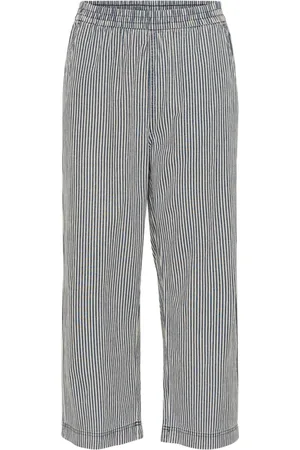 Kaffe Byxor, Dam, 2Xl, Randiga Culotte Byxor Midnatt/Vit Rand