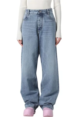 Bottega Veneta Jeans, Dam, S, Denim, Stone-Washed Wide Leg High Waist Jeans