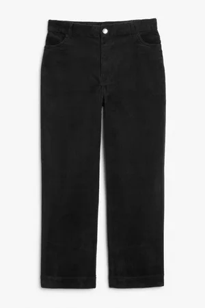 Monki Regular waist straight leg corduroy trousers