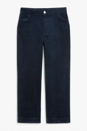 Monki Regular waist straight leg corduroy trousers