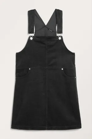 Monki Knee length corduroy dungaree dress