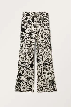 Monki Straight Leg Viscose Trousers