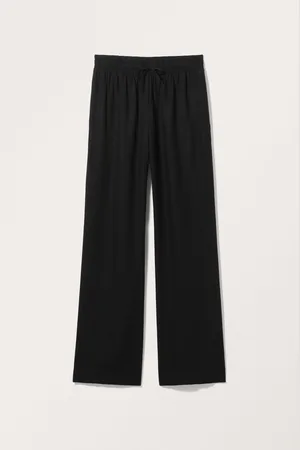 Monki Straight Leg Viscose Trousers