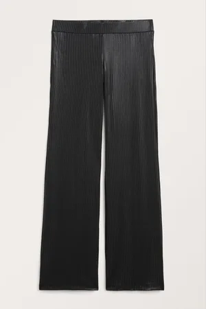 Monki Straight leg ribbed jersey trousers