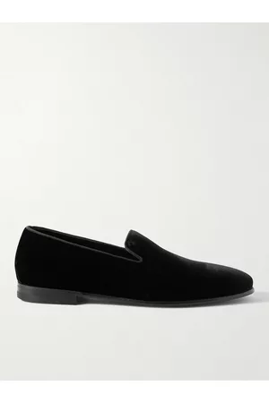 Manolo Blahnik Mario Grosgrain-Trimmed Velvet Loafers - Men - - UK 9.5