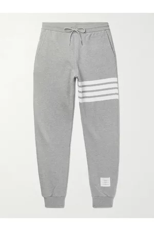 Thom Browne Tapered Striped Loopback Cotton-Jersey Sweatpants - Men - - 0
