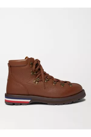 Moncler Striped Full-Grain Leather Boots - Men - - EU 43.5