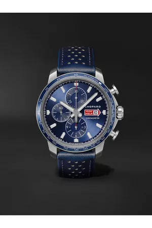 Chopard Mille Miglia GTS Azzurro Chrono Automatic Limited Edition 44mm Stainless Steel and Leather Watch, Ref. No. 168571-3007 - Men