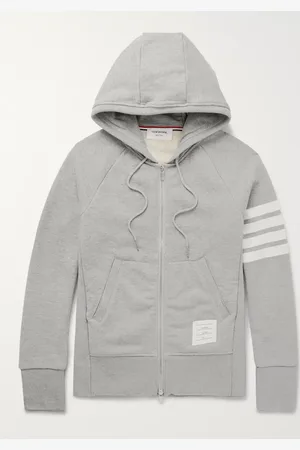 Thom Browne Striped Loopback Cotton-Jersey Zip-Up Hoodie - Men - - 0