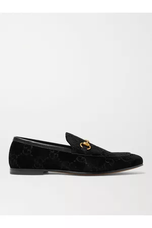 Gucci Jordaan Horsebit Leather-Trimmed Logo-Embroidered Velvet Loafers - Men - - UK 5