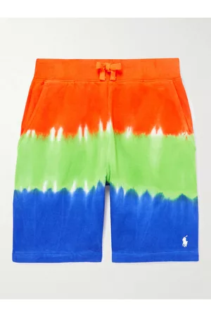 Ralph Lauren Logo-Embroidered Tie-Dyed Cotton-Blend Jersey Drawstring Shorts