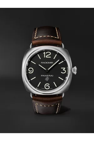 PANERAI Radiomir Base Logo Hand-Wound 45mm Stainless Steel and Leather Watch, Ref. No. PAM00753 - Men