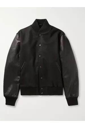 Golden Bear The Albany Wool-Blend and Leather Varsity Jacket - Men - - XXL